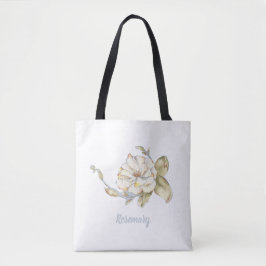 Witte heesterroos tote bag