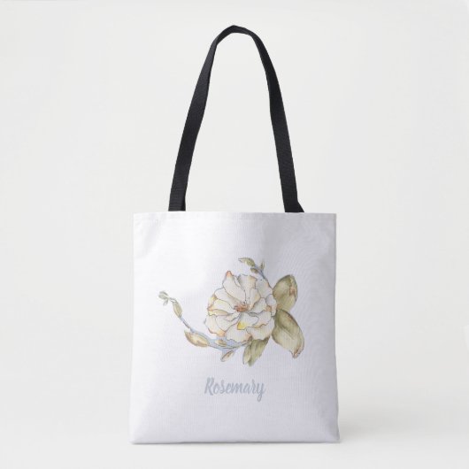 Witte heesterroos tote bag (Voorkant)
