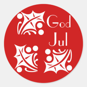 witte heiligen in de rode God jul Ronde Sticker