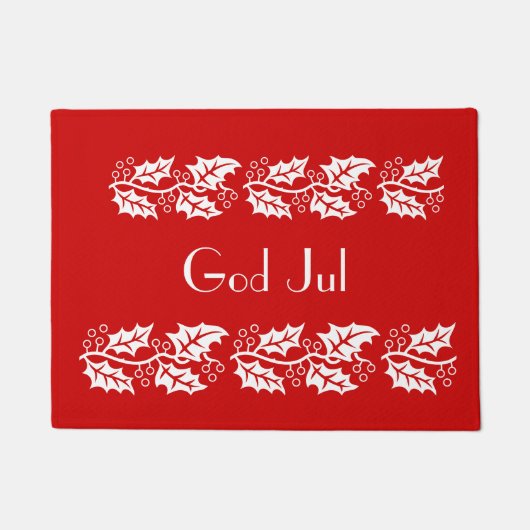 witte heiligen in rood - God jul Deurmat (Voorkant)