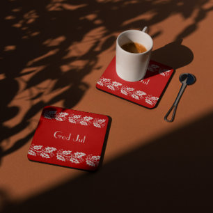 witte heiligen in rood - God jul Kartonnen Onderzetters