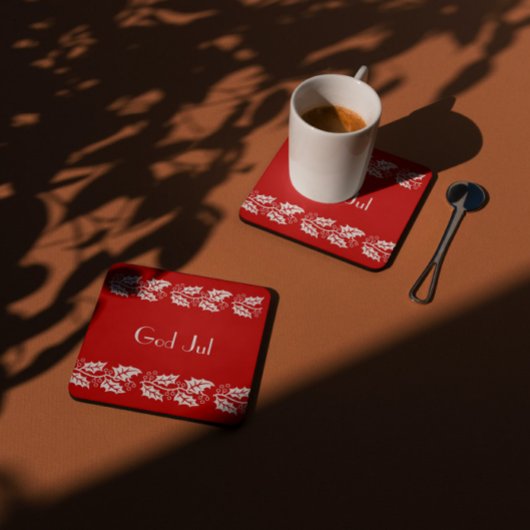 witte heiligen in rood - God jul Kartonnen Onderzetters
