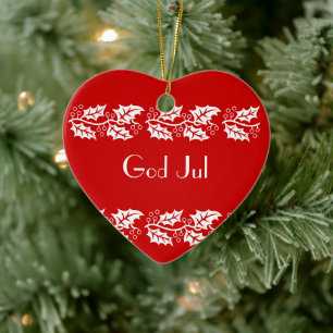 witte heiligen in rood - God jul Keramisch Ornament