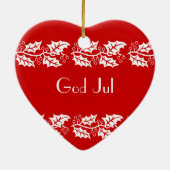 witte heiligen in rood - God jul Keramisch Ornament (Achterkant)