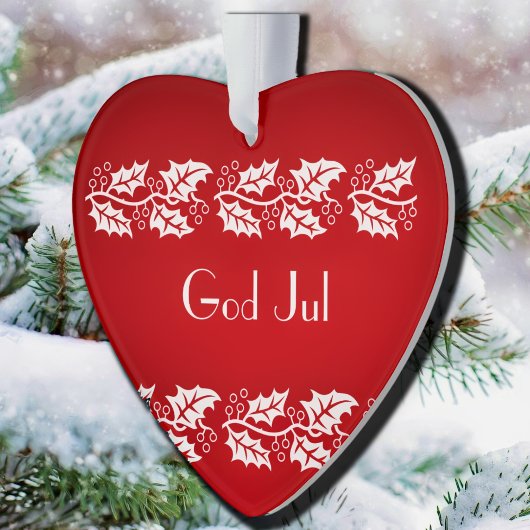 witte heiligen in rood - God jul Ornament