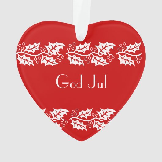 witte heiligen in rood - God jul Ornament (achterkant)