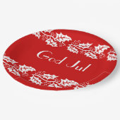 witte heiligen in rood - God jul Papieren Bordje (Gekanteld)