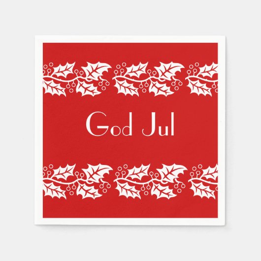 witte heiligen in rood - God jul Servet (Voorkant)