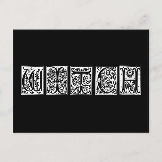 Witte heks briefkaart (Voorkant)