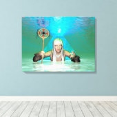 Witte Heks Canvas Afdruk (Insitu (Houten vloer))