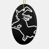 Witte heks keramisch ornament (Links)