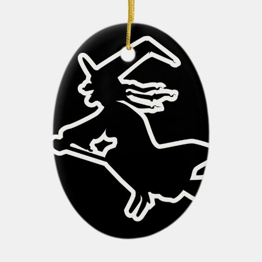 Witte heks keramisch ornament (Voorkant)