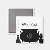 Witte heks magneet (Voorkant / Achterkant)