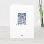 Witte heks met wolf- en uilkunst van Renee Lavoie Feestdagen Kaart (Achterkant)