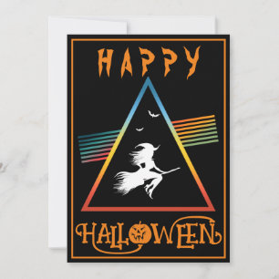 WITTE HEKS OP BEZEM GELUKKIG HALLOWEEN KOSTUUM PAR KAART