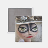 Witte heksenmagneet magneet (Voorkant / Achterkant)