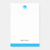 Witte & Helderblauwe Olifant & Rand, Naam Post-it® Notes (Voorkant)