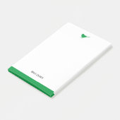 Witte & Heldere Groene Vogel w/Rand, Naam Post-it® Notes (Schuin)