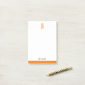 Witte & Heldere Oranje Ananas & Rand, Naam Post-it® Notes (Op bureau)