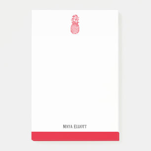 Witte & Heldere Rode Ananas & Rand, Naam Post-it® Notes