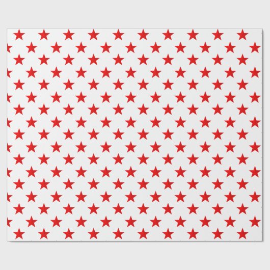 Witte heldere rode sterren cadeaupapier (Vlak)