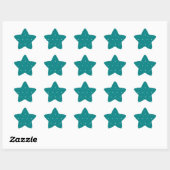 Witte heldere sterren op elegant Blauwgroen blauw  Ster Sticker (Vel)