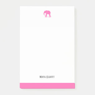 Witte & Helderroze Olifant & Rand, Naam Post-it® Notes