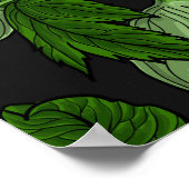 Witte Hellebores met bladeren Poster (Hoek)