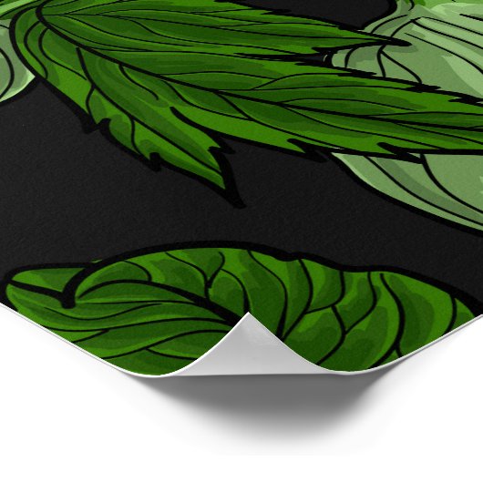 Witte Hellebores met bladeren Poster (Hoek)