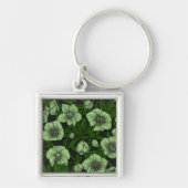 Witte Hellebores met bladeren Sleutelhanger (Voorkant)