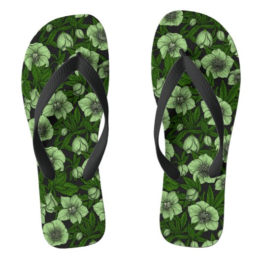 Witte Hellebores met bladeren Teenslippers (Voetbed)