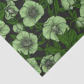 Witte Hellebores met bladeren Tissuepapier (Detail)