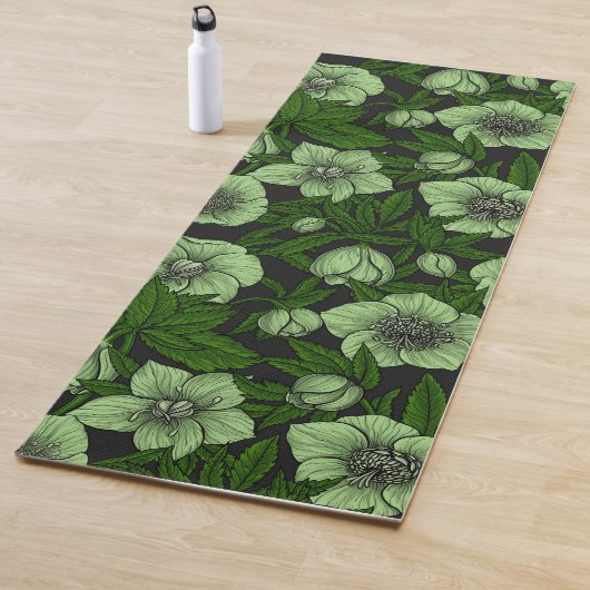 Witte Hellebores met bladeren Yogamat (In situ)