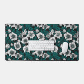 Witte Hellebores met blauwe bladeren Bureaumat (Keyboard & Muis)