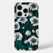 Witte Hellebores met blauwe bladeren Case-Mate iPhone Case (Achterkant)
