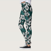 Witte Hellebores met blauwe bladeren Leggings (Links)