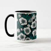 Witte Hellebores met blauwe bladeren Mok (Links)