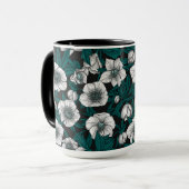 Witte Hellebores met blauwe bladeren Mok (Voorkant links)