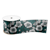 Witte Hellebores met blauwe bladeren Satijnen Lint (Spoel)