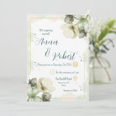 Witte Helleborus Aquarel Bloemen Trouwen Kaart (Staand voorkant)