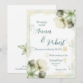 Witte Helleborus Aquarel Bloemen Trouwen Kaart (Voorkant / Achterkant)