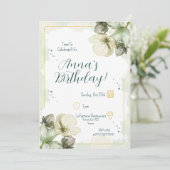 Witte Helleborus Aquarel Bloemen Verjaardag Kaart (Staand voorkant)