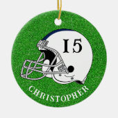 Witte Helm Kerstmis Keramisch Ornament (Voorkant)