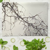 Witte hemel en zon dramatisch omlijst door bomen theedoek (Gevouwen)