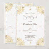 Witte hemelse zon en maan bruids brunch douche kaart (Voorkant / Achterkant)