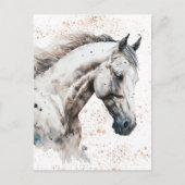 Witte hengst | Aquarel ontwerp | Briefkaart (Voorkant)