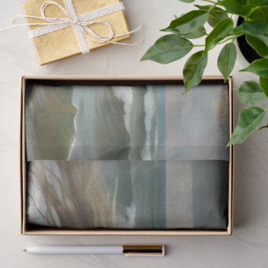 Witte hengst bij het Zee Decoupage Tissuepapier (Geschenk)