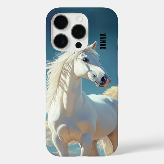 Witte hengst gepersonaliseerde naam Case-Mate iPhone case (Achterkant)