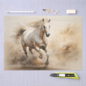 witte hengst in beweging tissuepapier (Craft)