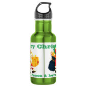 Witte herbruikbare kerstwensen gedrukte 24oz waterfles  (Voorkant)